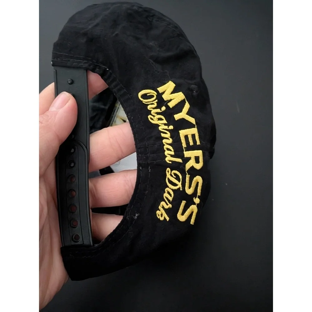 Vintage Myers's Original Dark Rum Black‎ Snapback Hat Better in the Dark 90s OS